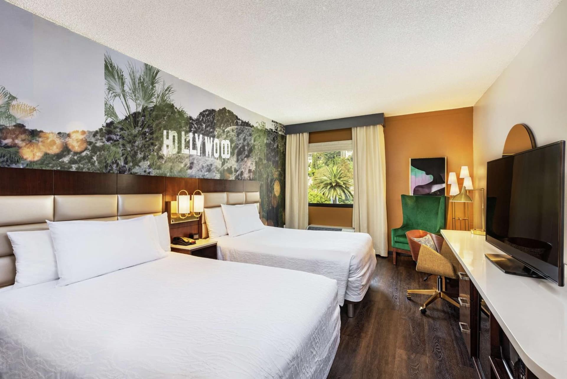 Queen Room with Two Queen Beds at Hilton Garden Inn Los Angeles / Hollywood in Los Angeles, CA
