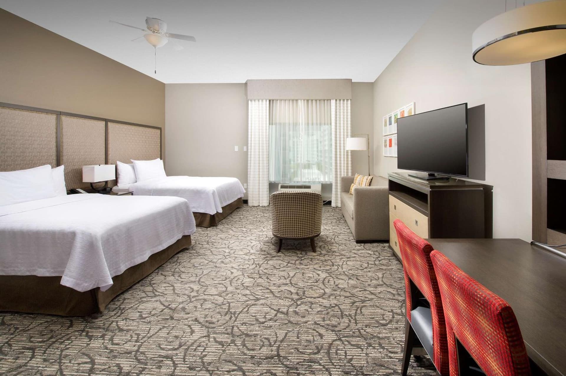 Queen Studio with Two Queen Beds - Mobility and Hearing Access/Non-Smoking at Homewood Suites by Hilton Miami Downtown/Brickell in Miami, FL