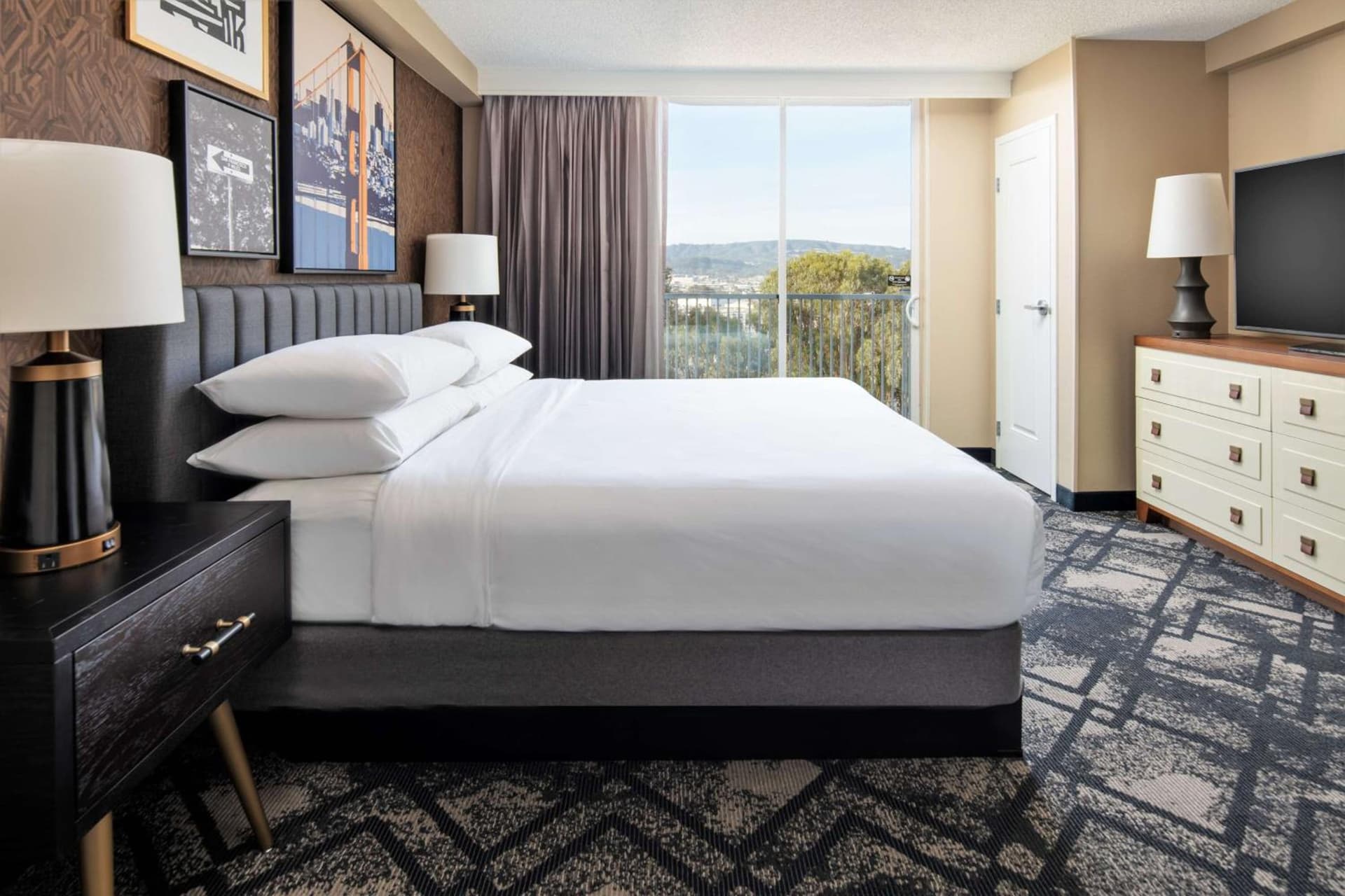 One-Bedroom King Suite with Roll-In Shower - Mobility Access/Non-Smoking at Embassy Suites by Hilton San Francisco Airport Oyster Point in South San Francisco, CA