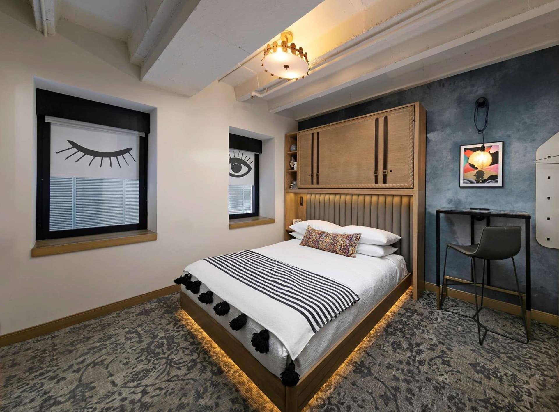 Urban King Room with Skyline City View at The Wayfarer Downtown LA, Tapestry Collection by Hilton in Los Angeles, CA
