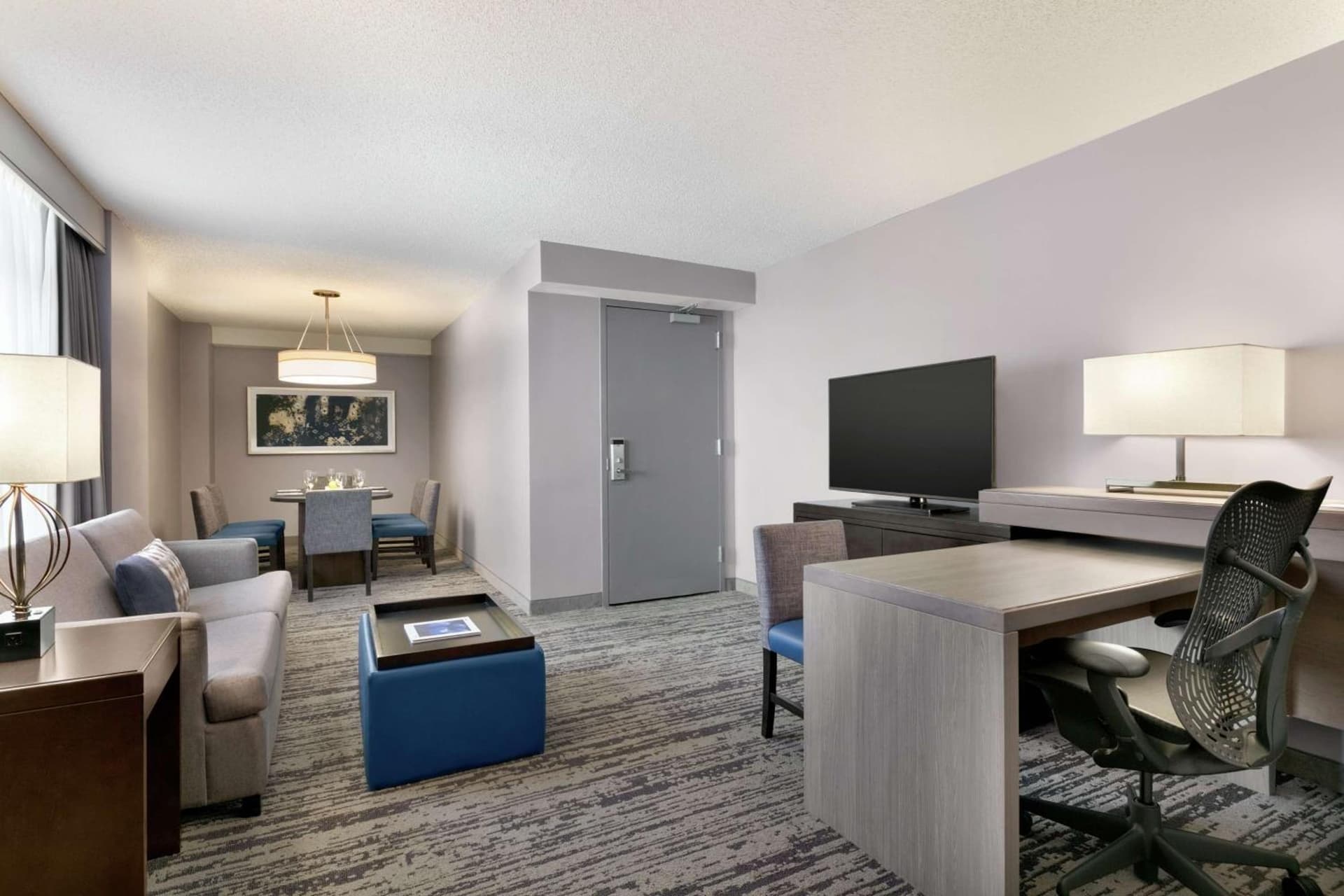 Two-Room Conference Suite with Two Double Beds at Embassy Suites by Hilton Atlanta at Centennial Olympic Park in Atlanta, GA