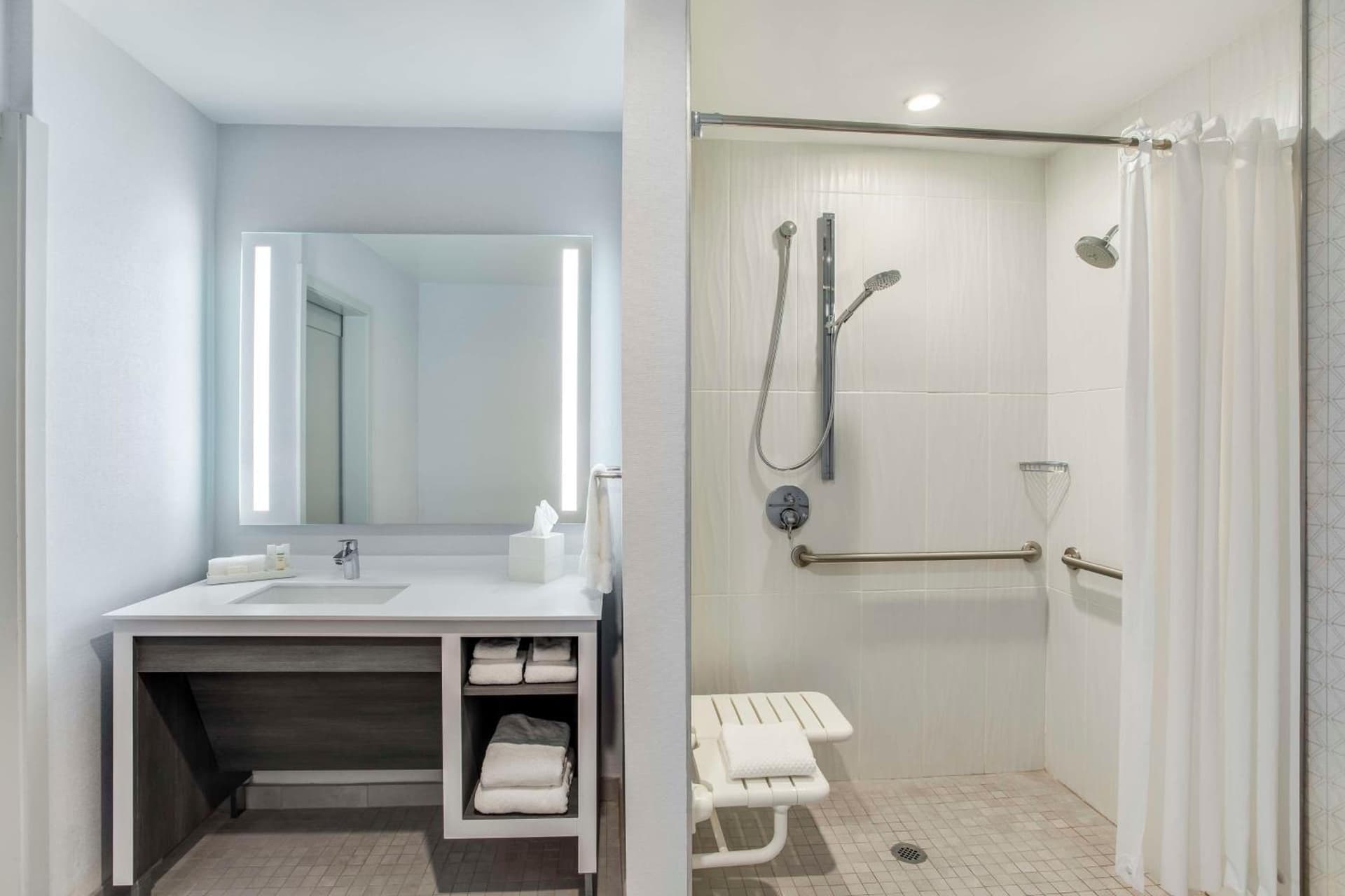 King Suite with Roll-In Shower - Mobility and Hearing Access/Non-Smoking at Embassy Suites by Hilton Atlanta Midtown in Atlanta, GA
