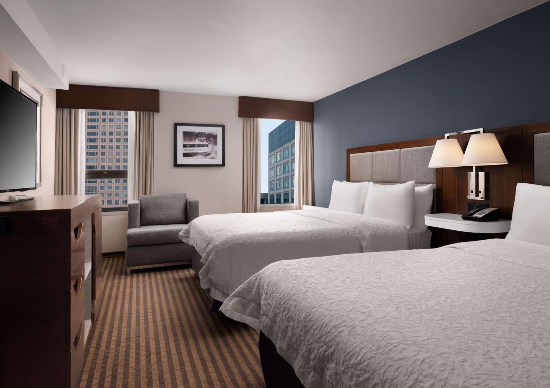 Queen Room with Two Queen Beds at Hampton Inn Chicago Downtown/Magnificent Mile in Chicago, IL