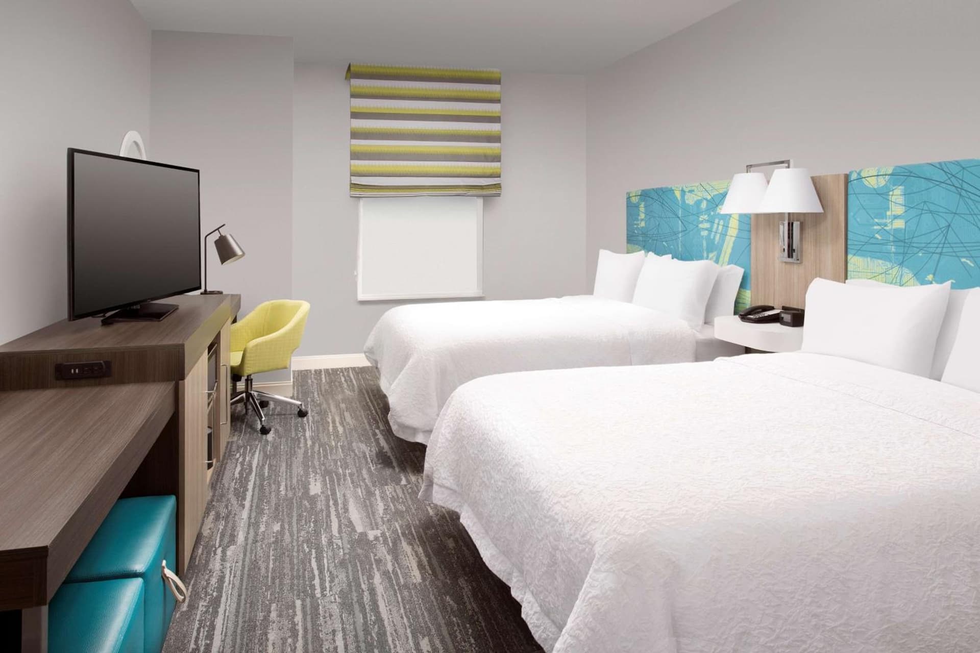 Queen Room with Two Queen Beds - Non-Smoking at Hampton Inn Miami Airport East in Miami, FL