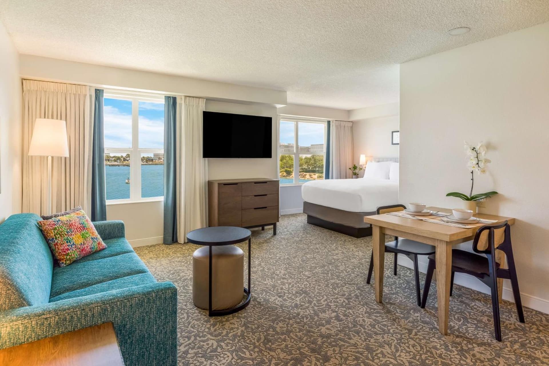 Hearing Accessible Studio Suite Queen at Sonesta ES Suites San Francisco Airport Oyster Point Waterfront in South San Francisco, CA