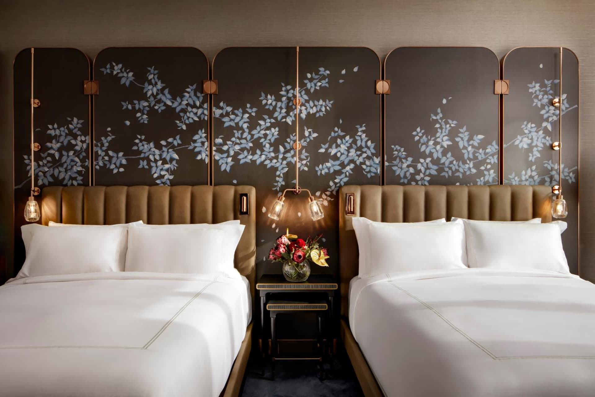 Deluxe Queen Room with Two Queen Beds and Rain Shower - Hearing Access at Raffles Boston in Boston, MA