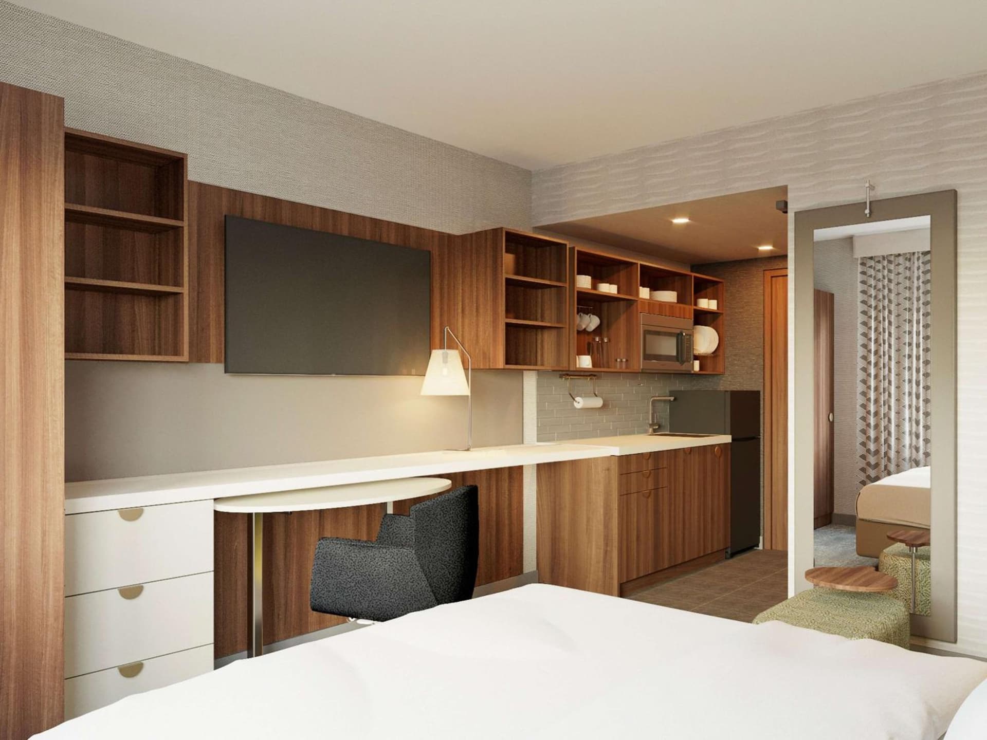Corner Queen Studio with Water View at Home2 Suites By Hilton New York Times Square in New York, NY