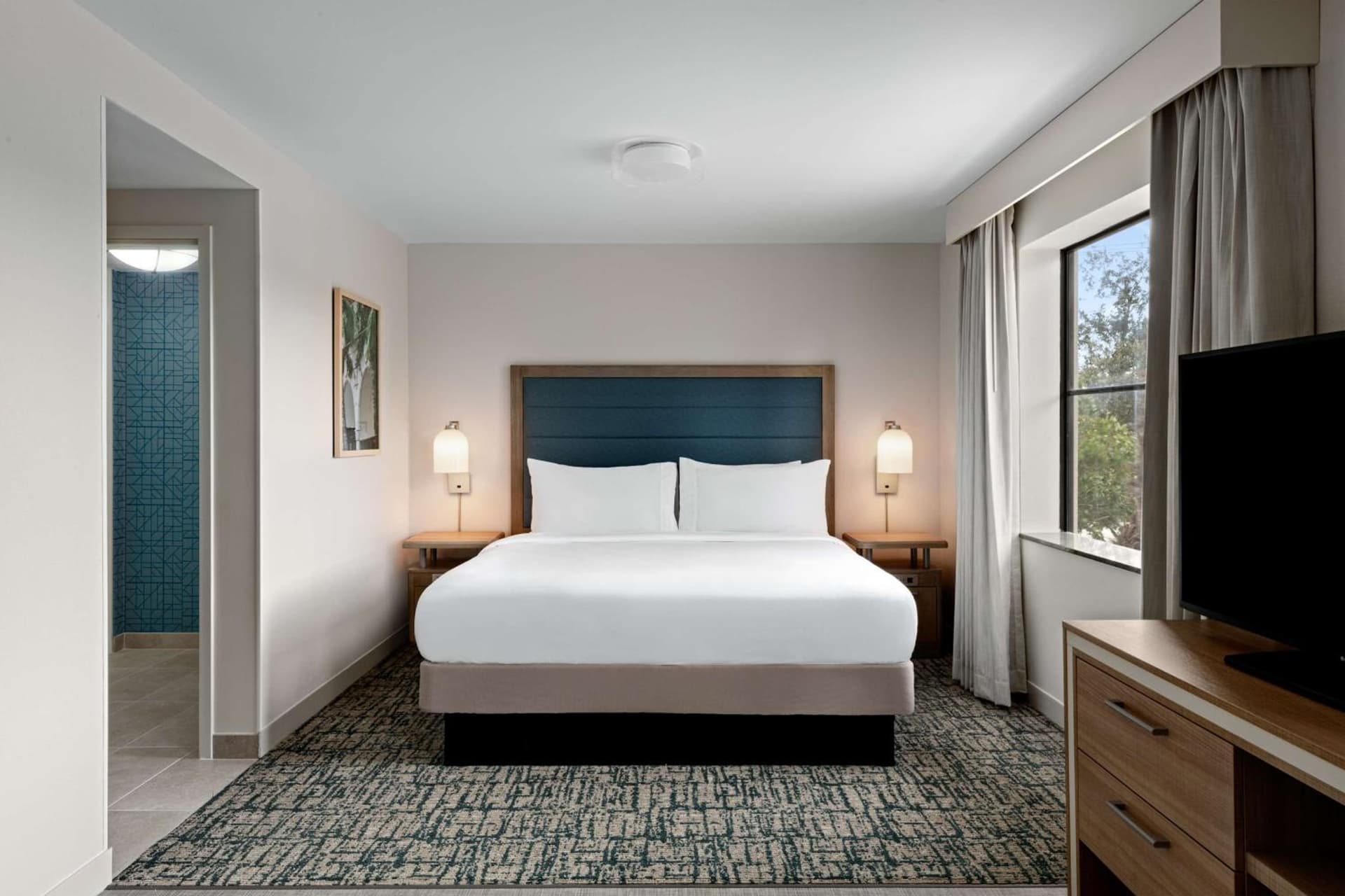 King Room with Roll-In Shower - Mobility and Hearing Access/Non-Smoking at Homewood Suites by Hilton West Palm Beach in West Palm Beach, FL