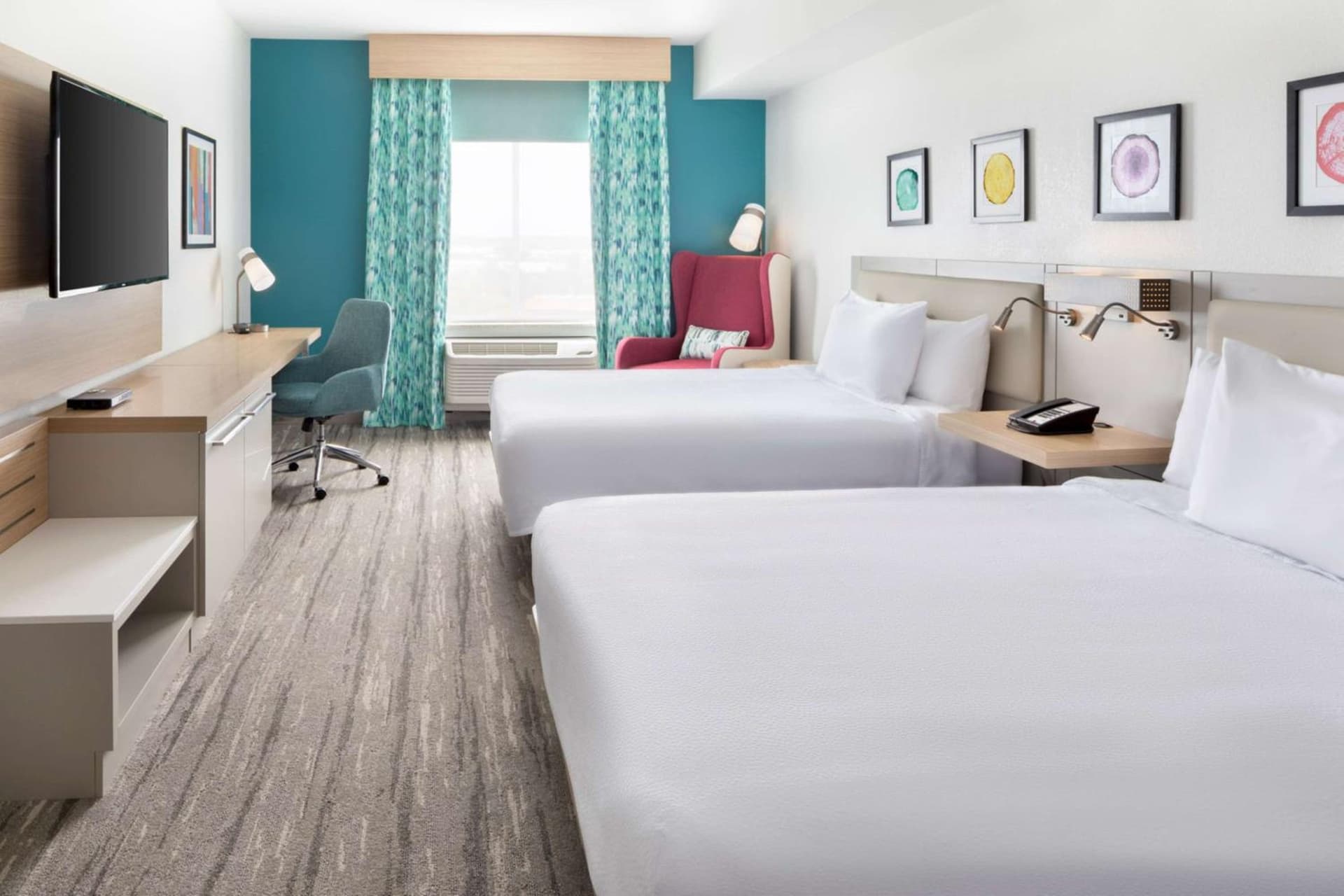 Queen Room with Two Queen Beds and Roll in Shower - Mobility Accessible at Hilton Garden Inn Miami Airport West in Miami, FL