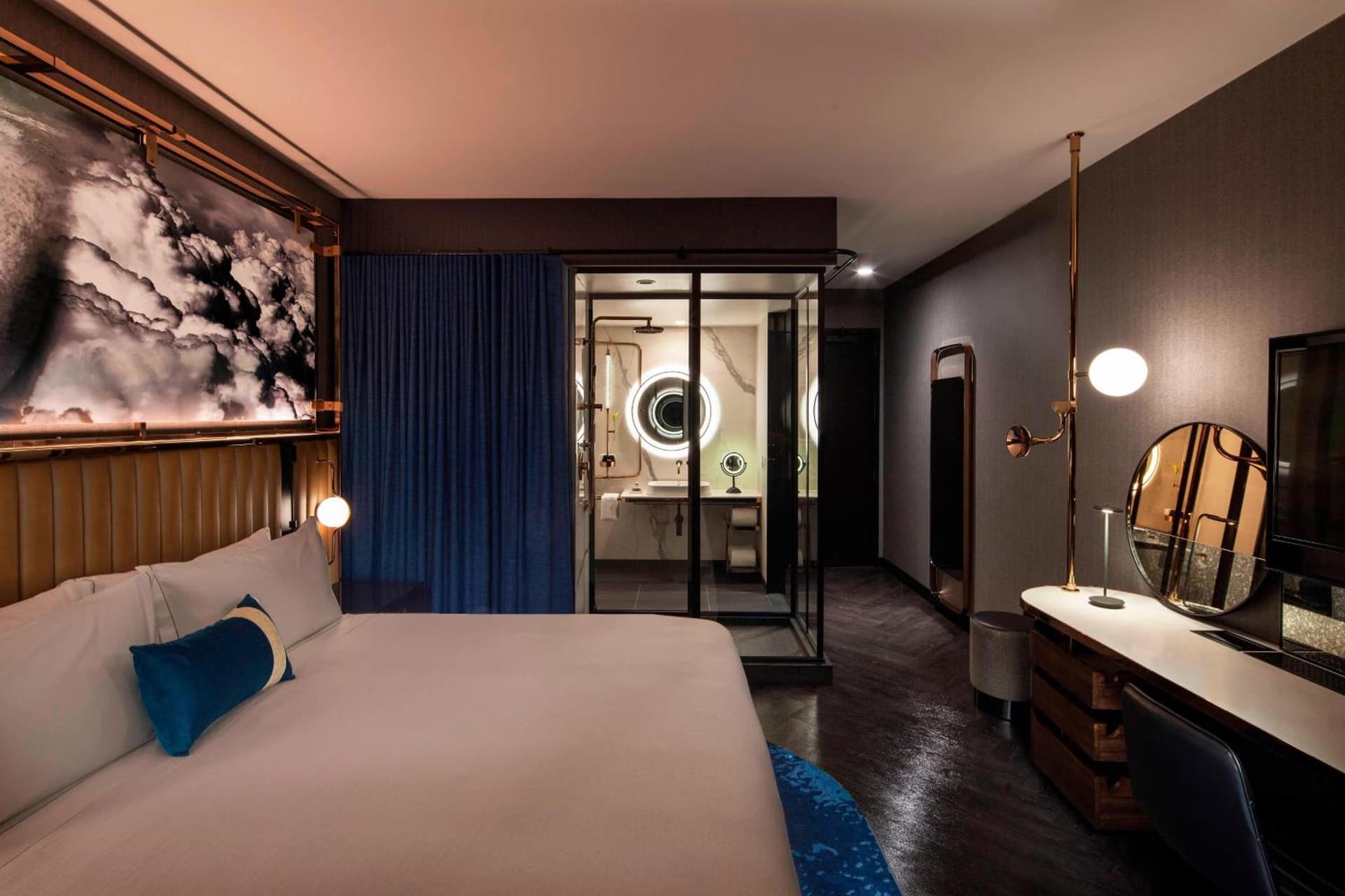 King Room with Roll-in Shower - Mobility Accessible at Hotel EMC2, Autograph Collection in Chicago, IL