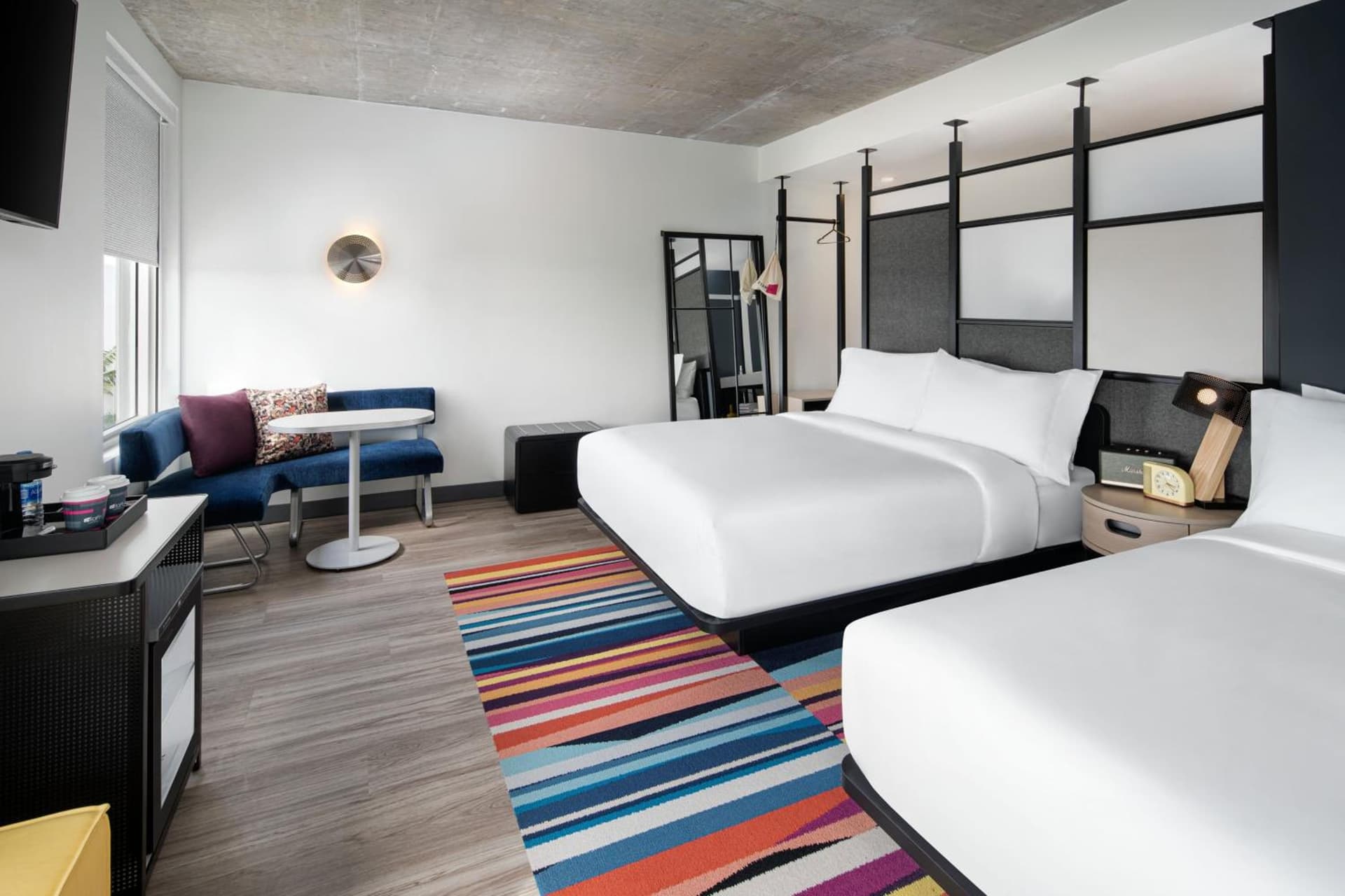 Queen Room with Two Queen Beds, City View and Adapted Tub - Mobility and Hearing Accessible at Aloft Delray Beach in Delray Beach, FL
