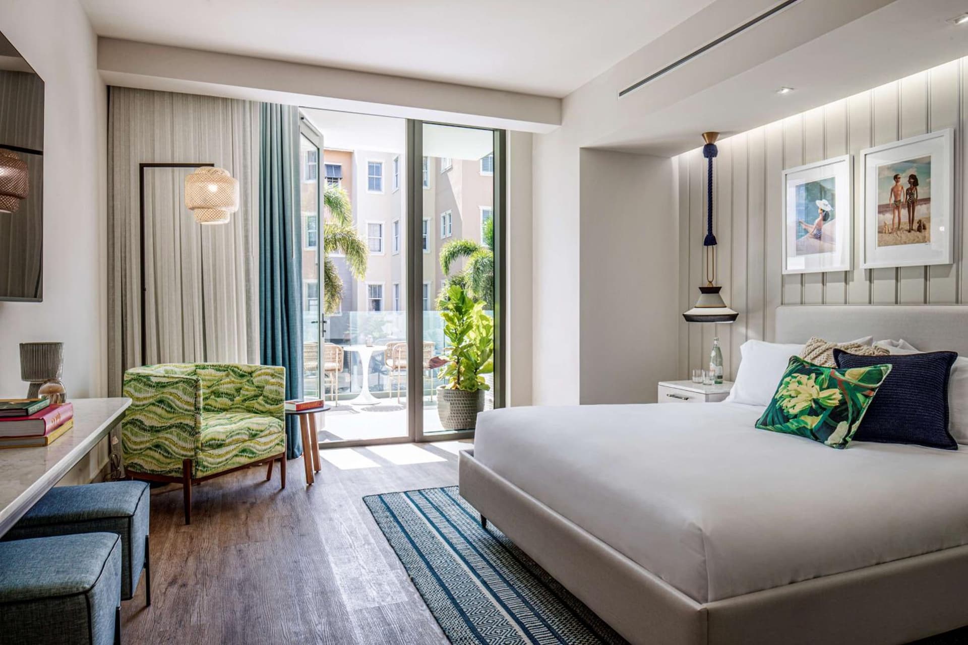 Deluxe King Room with Bath Tub and Balcony - Mobility Accessible at The Ray Hotel Delray Beach, Curio Collection By Hilton in Delray Beach, FL