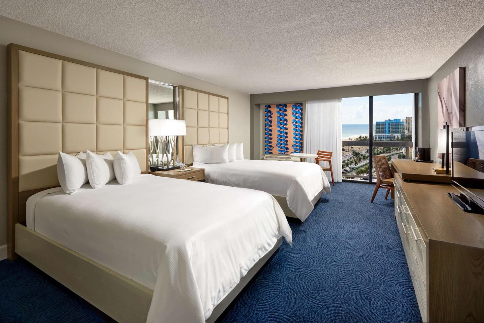 Double Room with Two Double Beds and Partial Ocean View at Bahia Mar Fort Lauderdale Beach - DoubleTree by Hilton in Fort Lauderdale, FL