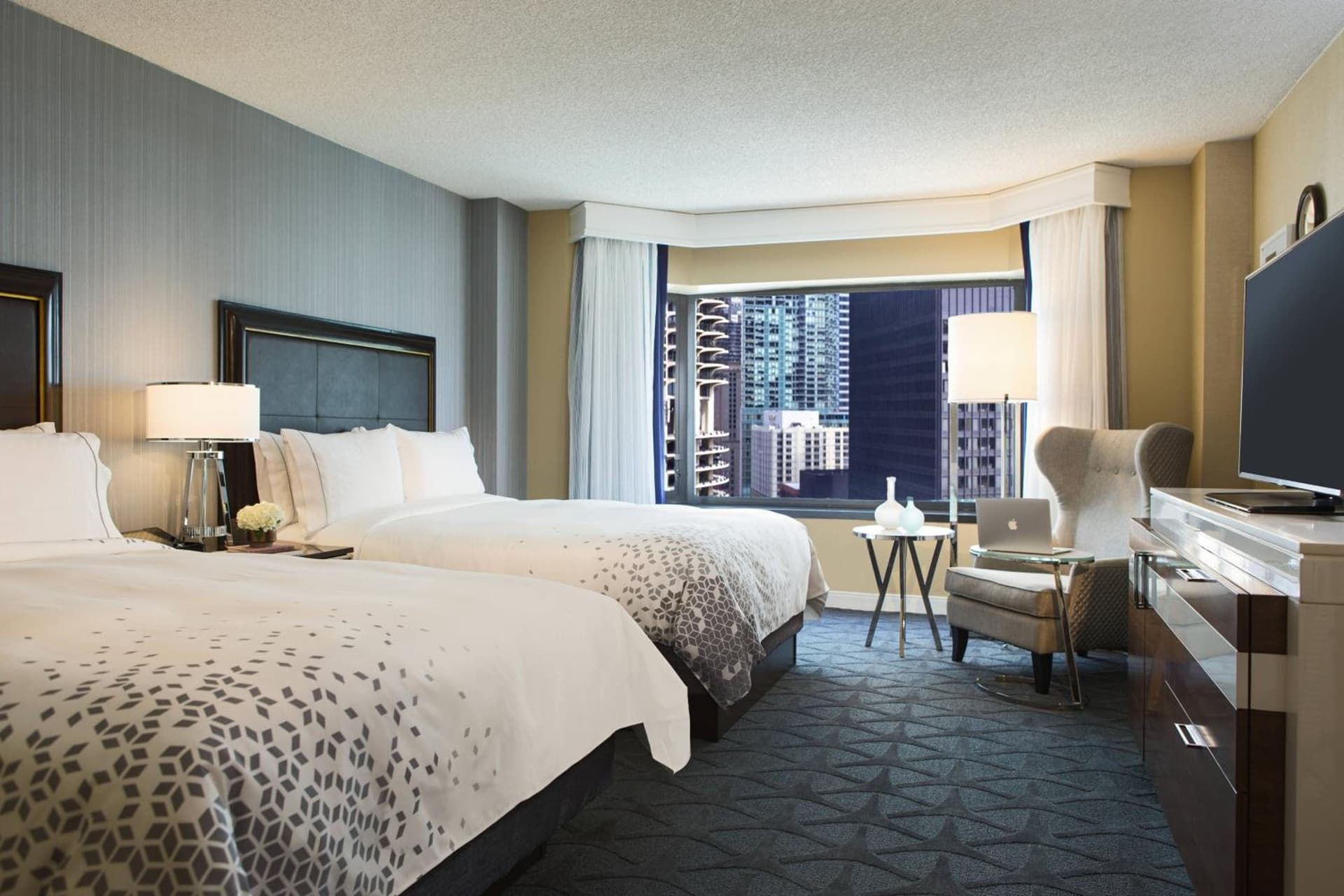Guest room, 2 Queen, River view at Renaissance Chicago Downtown Hotel in Chicago, IL
