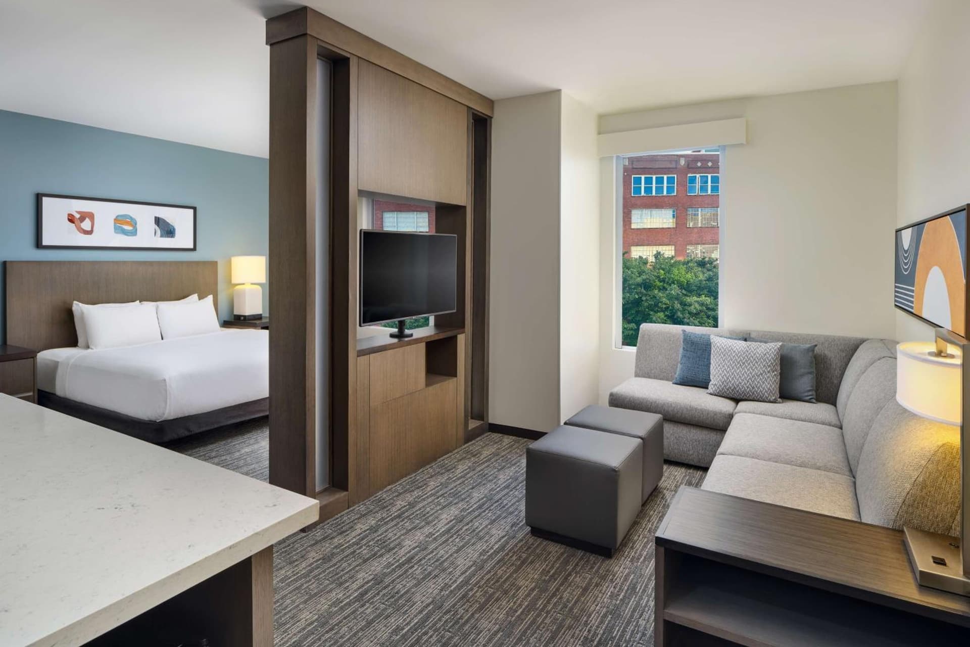 King Studio Suite with Accessible Shower - Disability Access at Hyatt House Atlanta Downtown in Atlanta, GA