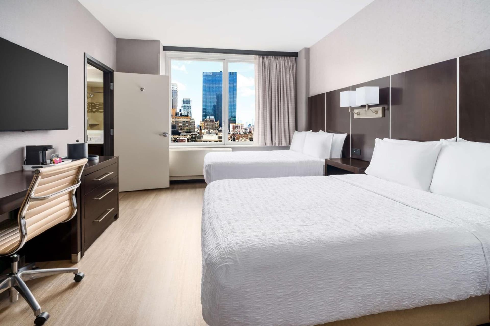 Double Room with Two Double Beds and Bath Tub - Disability Access/Non-Smoking at Hampton Inn Times Square Central in New York, NY