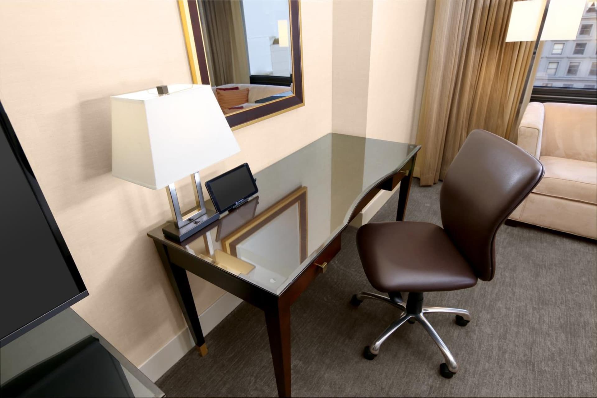 King Room with Roll-In Shower - Mobility and Hearing Access at Hilton Parc 55 San Francisco Union Square in San Francisco, CA