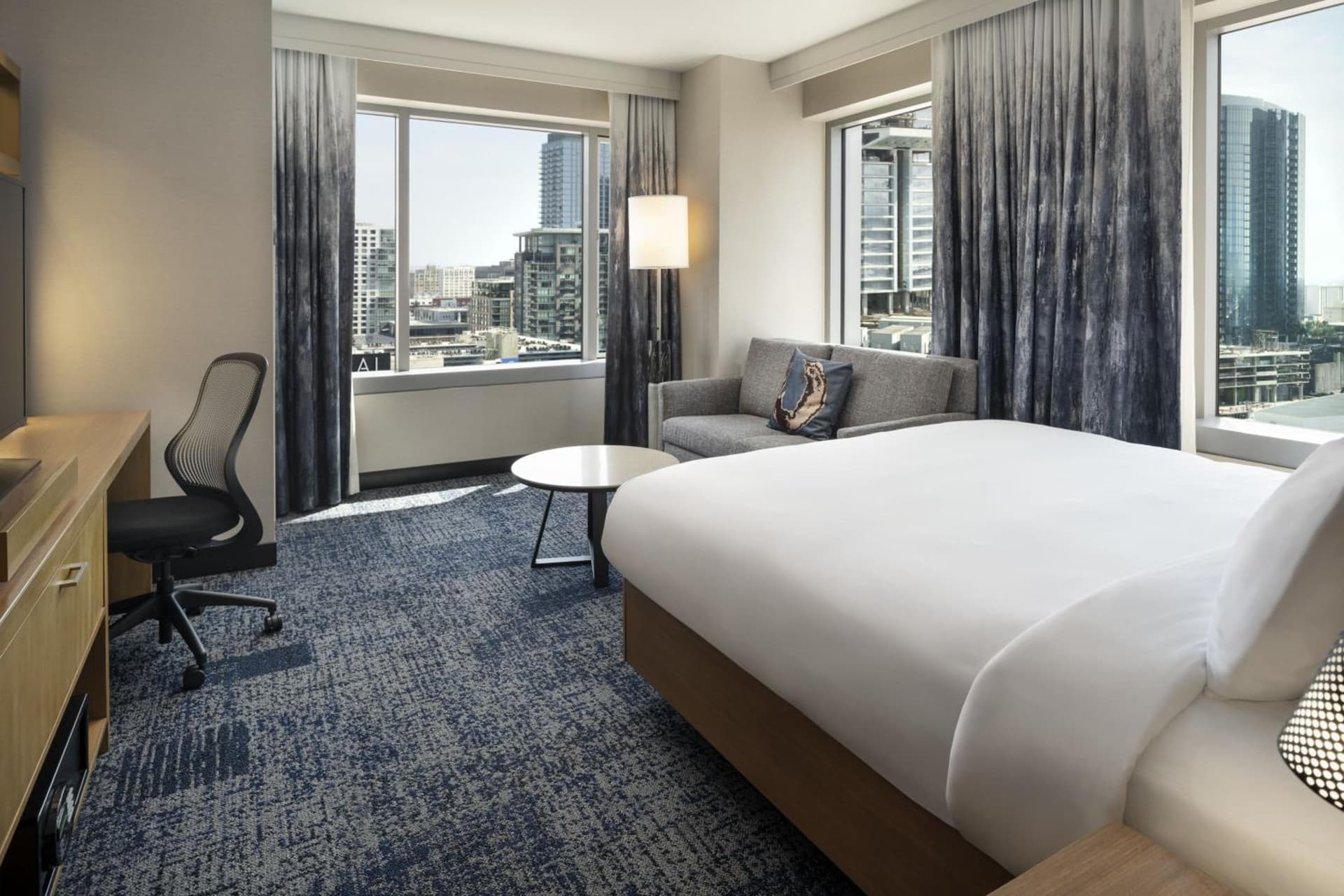 Corner King Room with Sofa Bed at Courtyard by Marriott Los Angeles L.A. LIVE in Los Angeles, CA