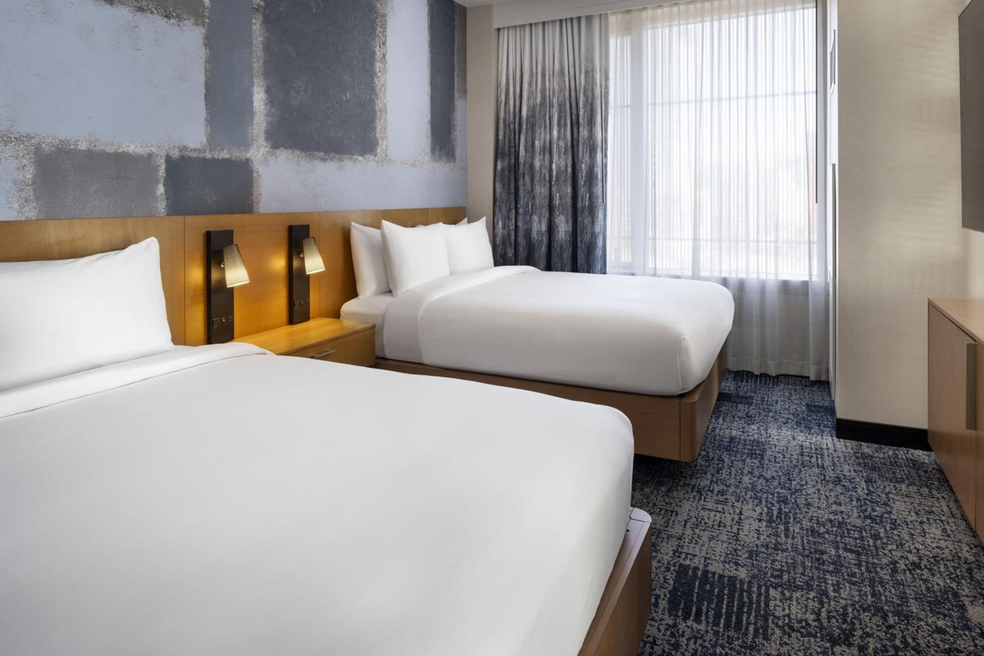 Queen Room with Two Queen Beds at Courtyard by Marriott Los Angeles L.A. LIVE in Los Angeles, CA