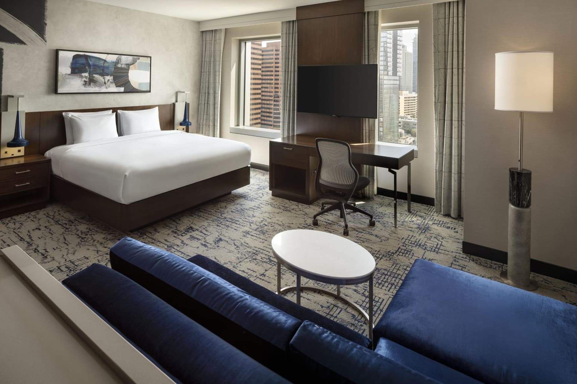 Guest room, 1 King, Sofa bed, City view, High floor at Residence Inn by Marriott Los Angeles L.A. LIVE in Los Angeles, CA