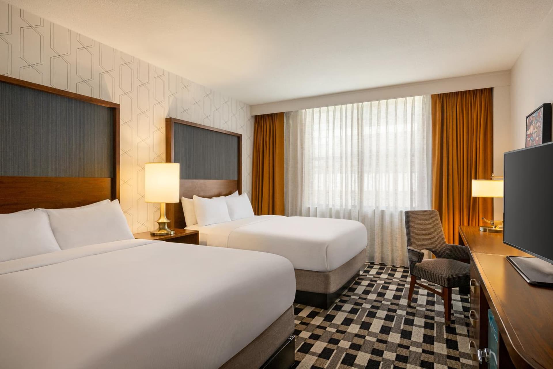 Double Room with Two Double Beds - Hearing Access at The American Hotel Atlanta Downtown, Tapestry Collection by Hilton in Atlanta, GA