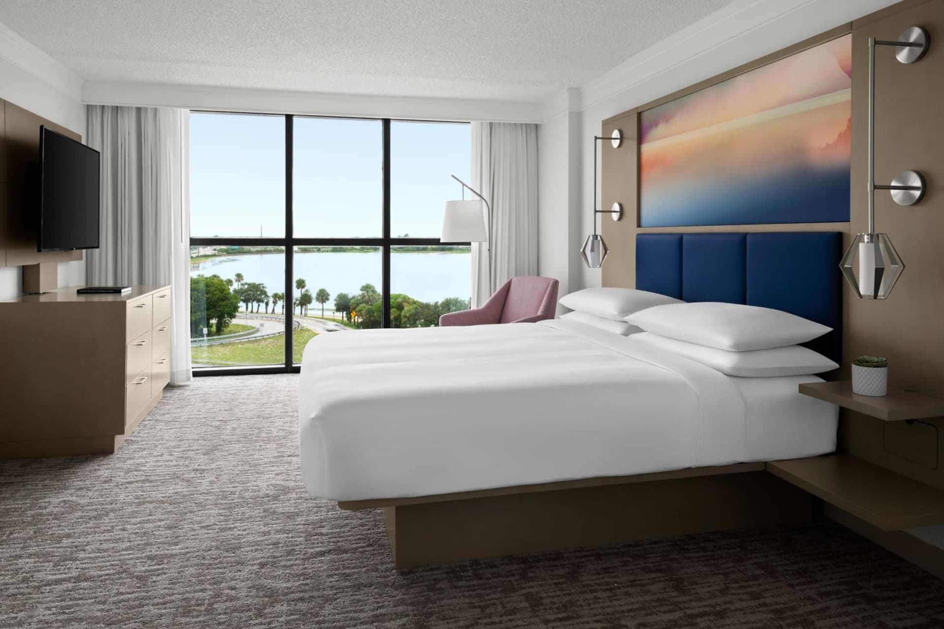 One-Bedroom King Suite with Lake View at West Palm Beach Marriott in West Palm Beach, FL