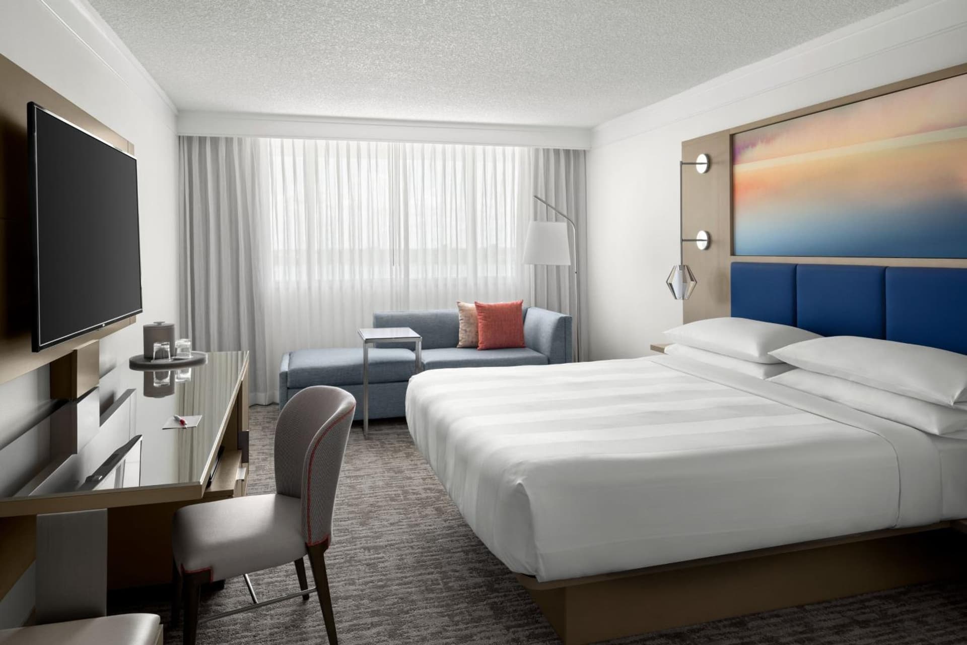 King Room with Roll-in Shower - Mobility and Hearing Accessible at West Palm Beach Marriott in West Palm Beach, FL