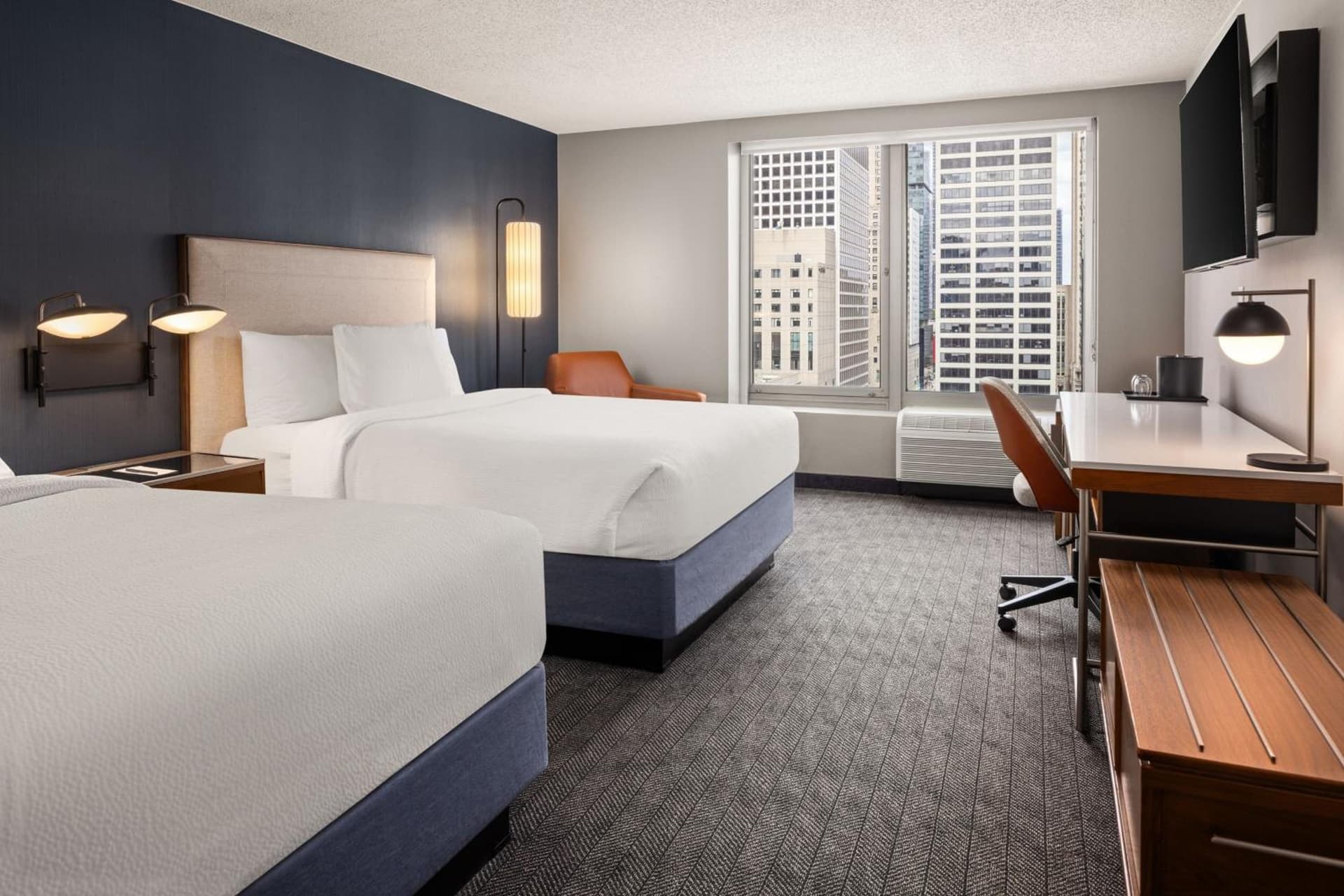 Queen Room with Two Queen Beds - Hearing Accessible at Courtyard by Marriott Chicago Downtown/River North in Chicago, IL