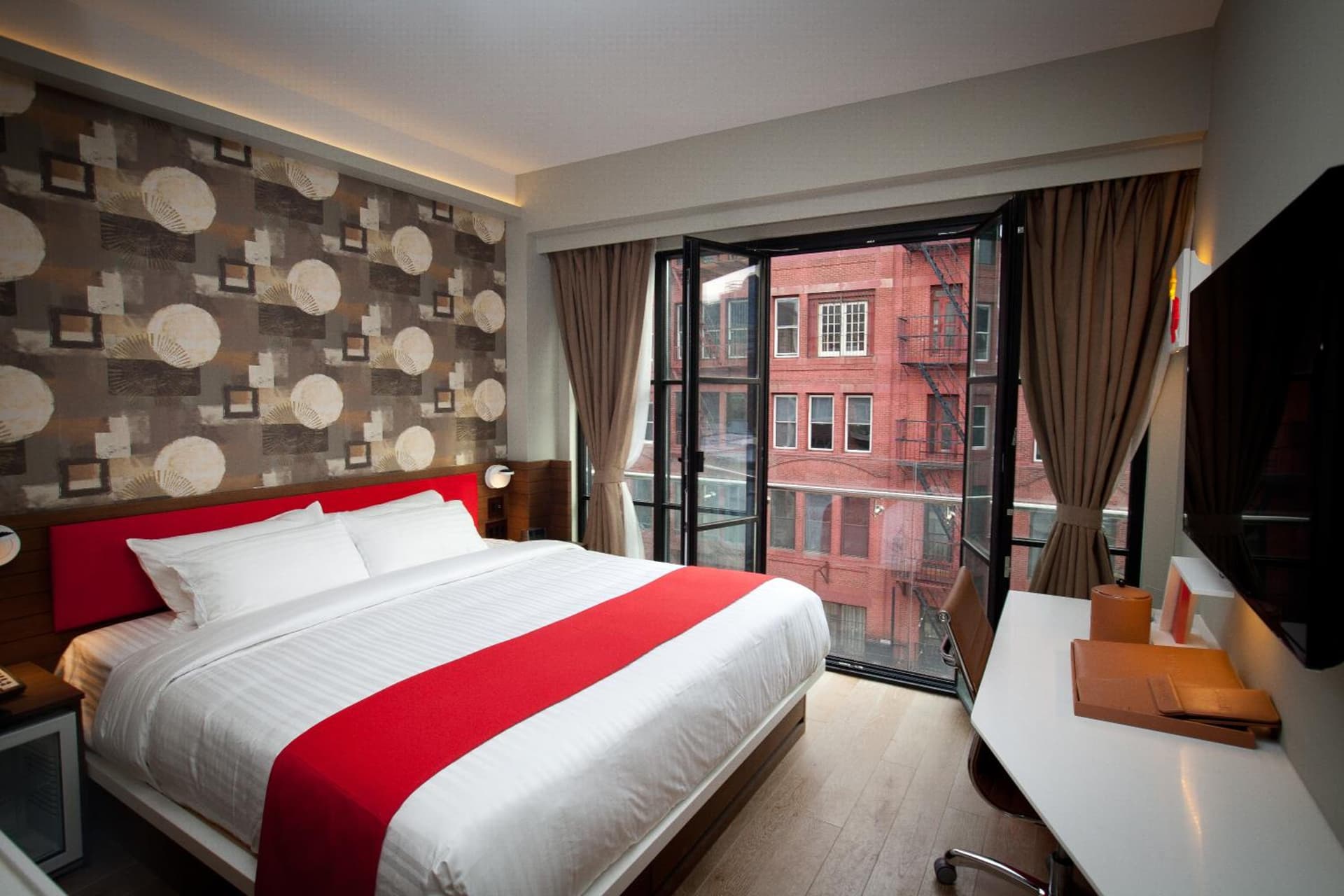 King Room with Juliet Balcony at NobleDEN Hotel in New York, NY