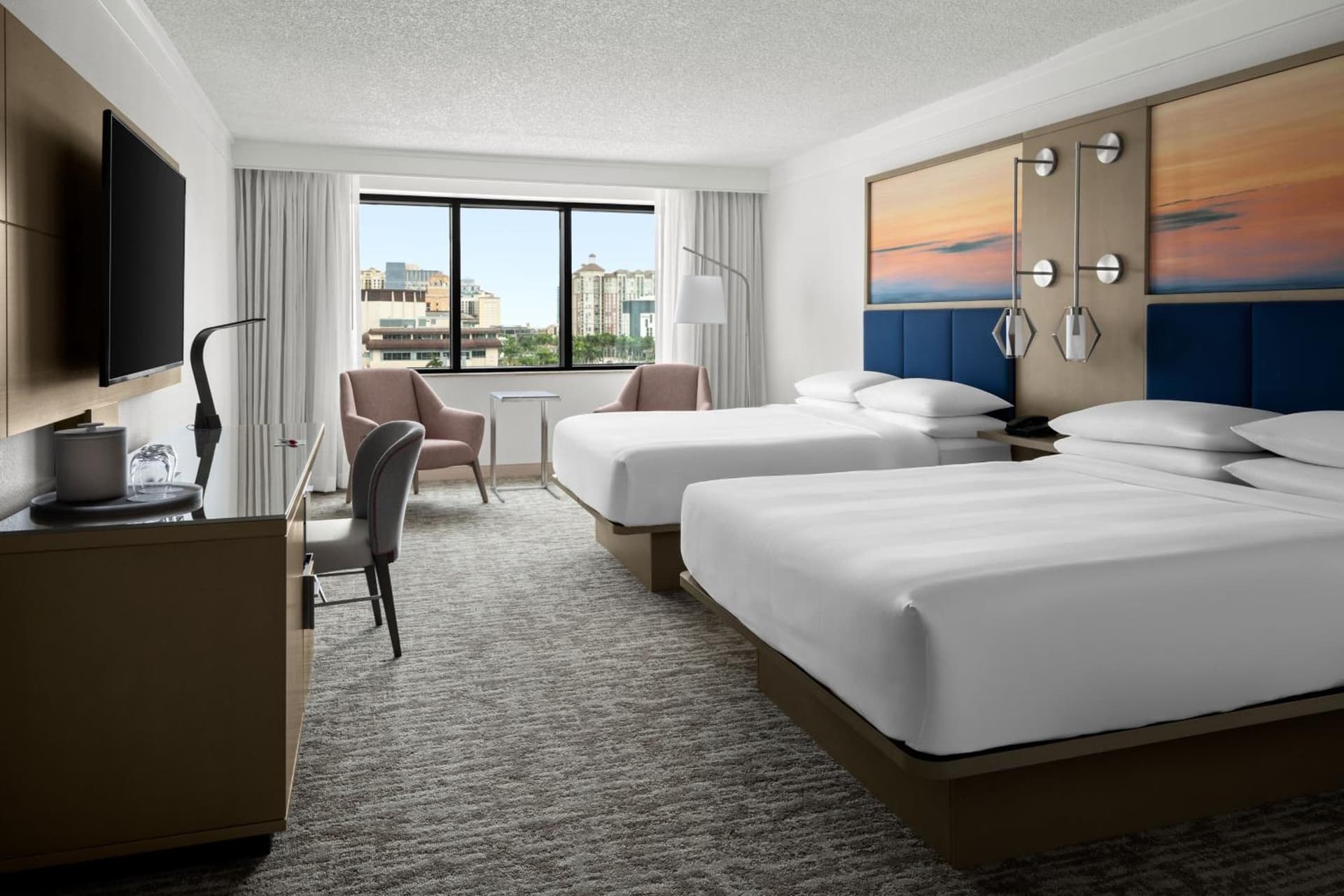 Concierge Guest Room with Two Double Beds at West Palm Beach Marriott in West Palm Beach, FL