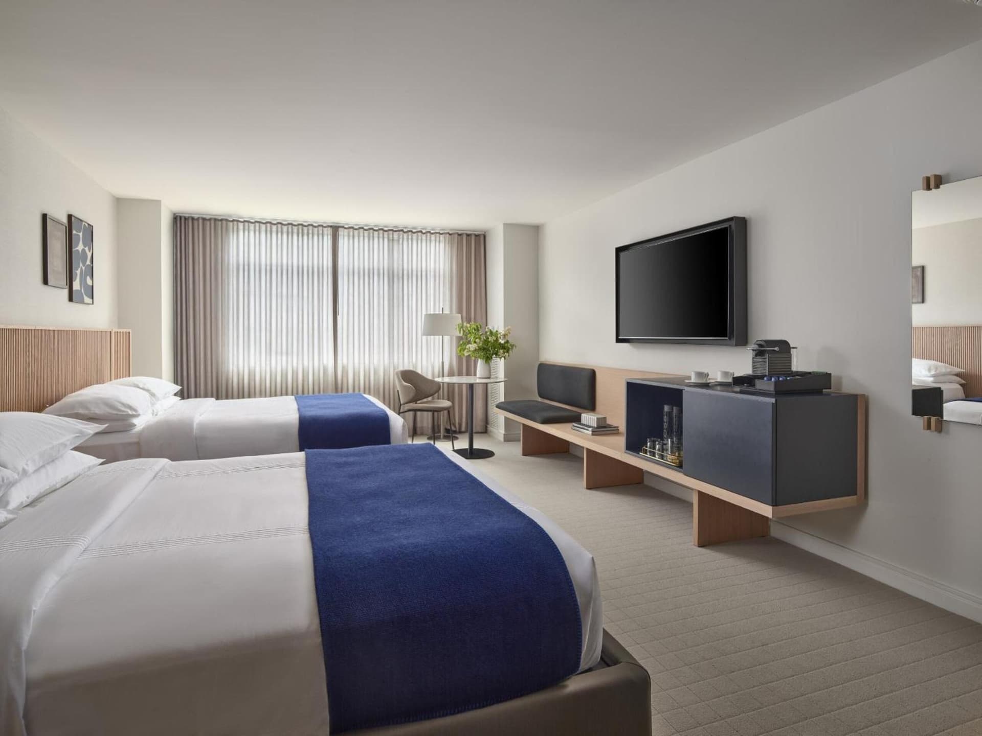 Premium Queen Room with Two Queen Beds and City View at Hotel AKA Boston Common in Boston, MA