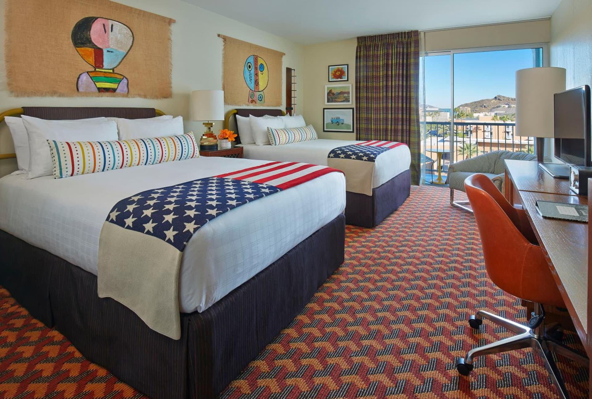 Graduate Queen Room with Two Queen Beds and Patio at Graduate by Hilton Tempe in Tempe, AZ