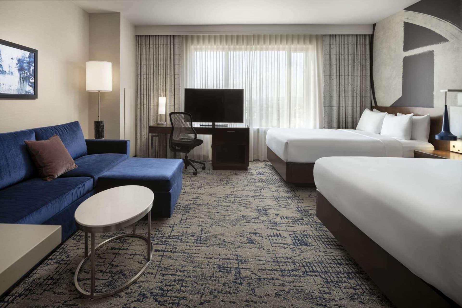 Queen Studio with Two Queen Beds at Residence Inn by Marriott Los Angeles L.A. LIVE in Los Angeles, CA