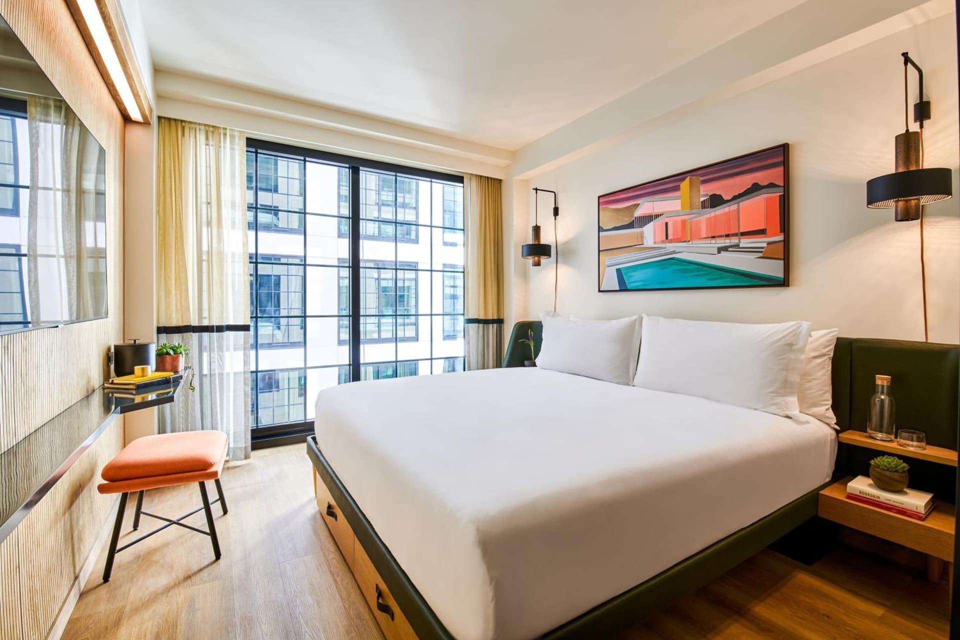 King Room with Atrium View at HOLLYWOOD VOLUME, a Tribute Portfolio Hotel in Los Angeles, CA