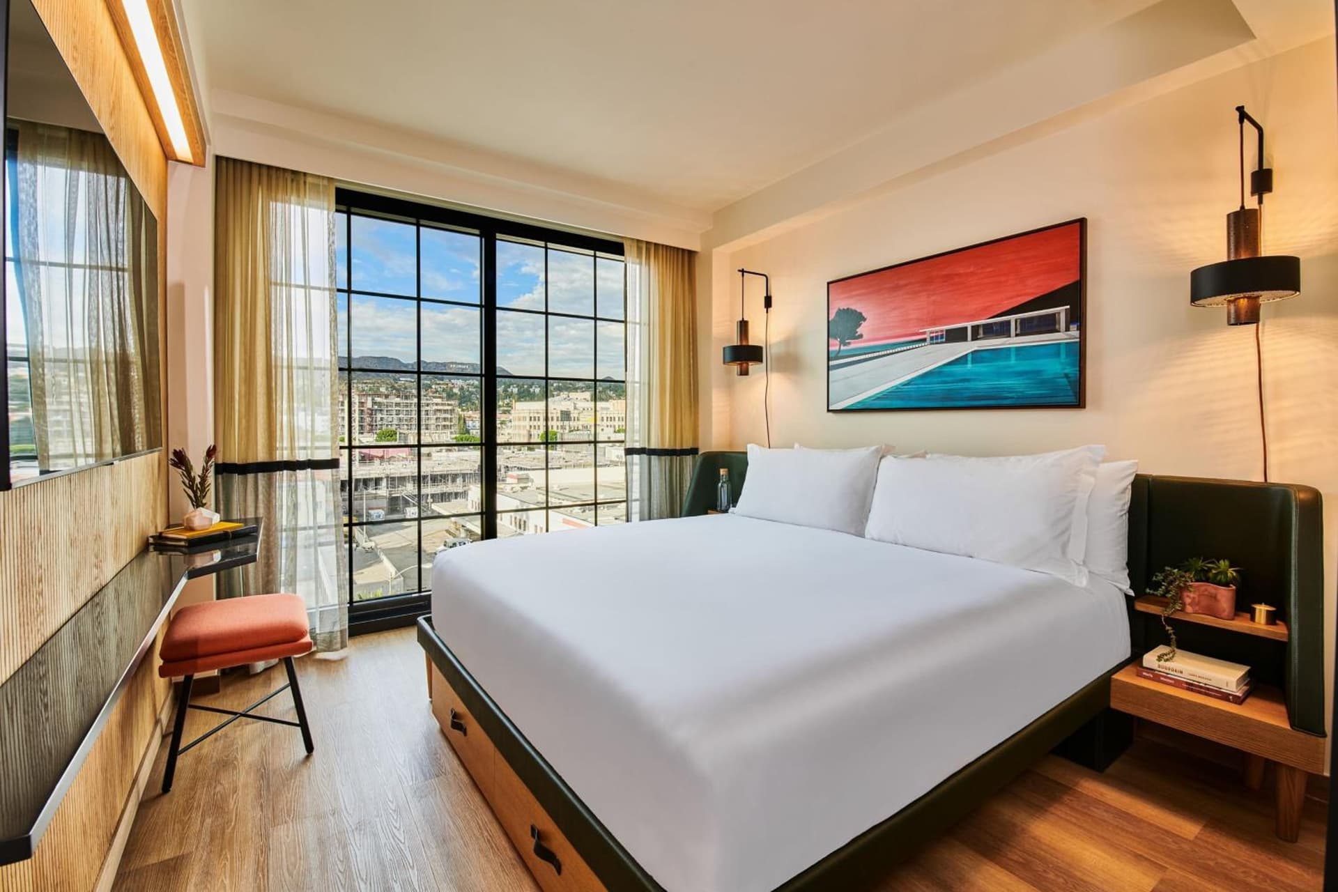 King Room with Hollywood Hills View at HOLLYWOOD VOLUME, a Tribute Portfolio Hotel in Los Angeles, CA