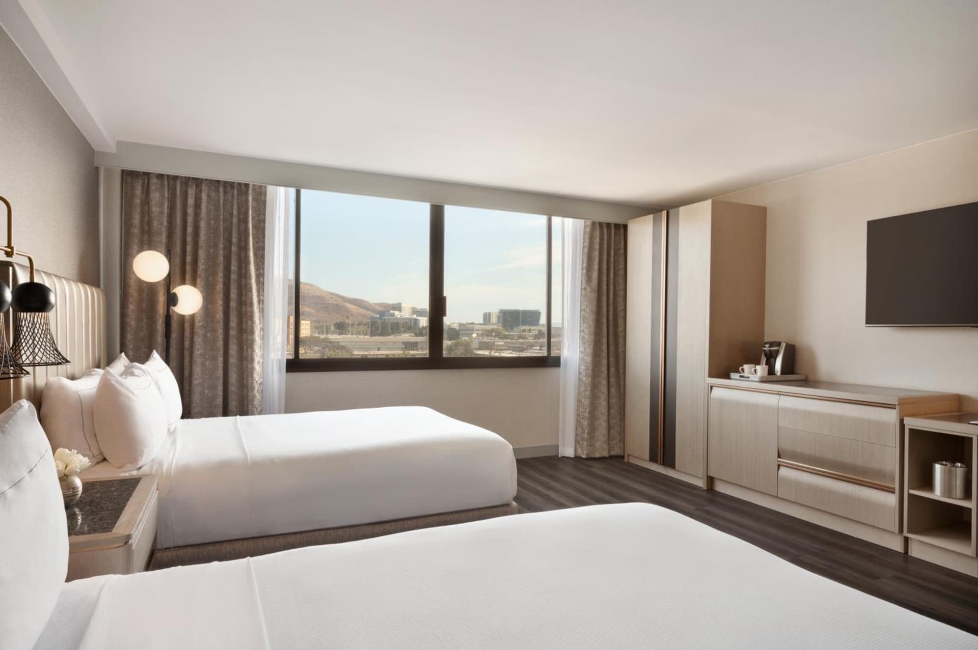 Queen Room with Two Queen Beds at DoubleTree by Hilton San Francisco South Airport Blvd in South San Francisco, CA