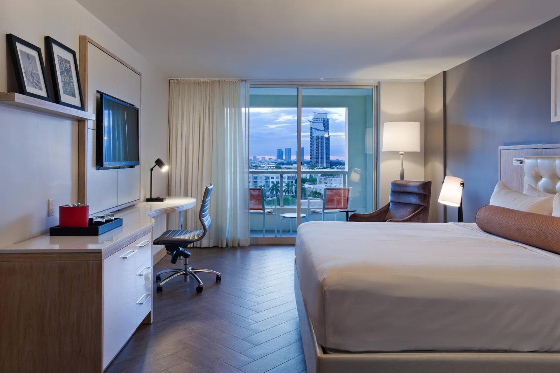 King Room with Roll-In Shower - Mobility Accessible at Marriott Stanton South Beach in Miami Beach, FL