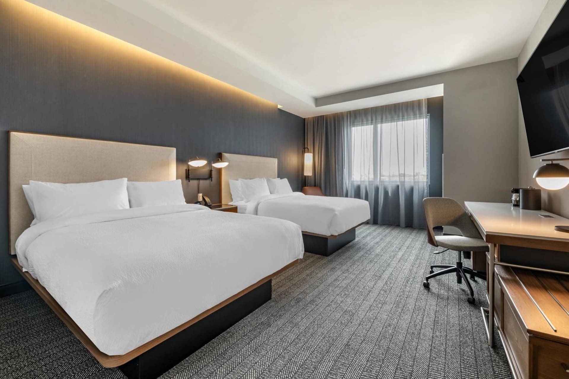 Queen Room with Two Queen Beds - Mobility and Hearing Accessible with Tub at Courtyard by Marriott Fort Lauderdale Downtown in Fort Lauderdale, FL
