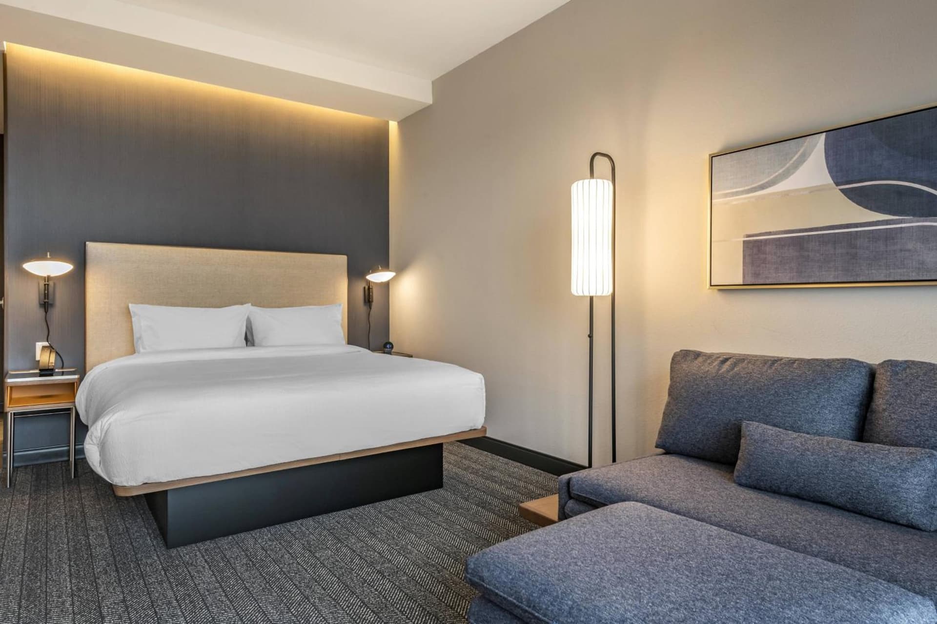 King Room with Sofa Bed and Balcony - Hearing Accessible at Courtyard by Marriott Fort Lauderdale Downtown in Fort Lauderdale, FL