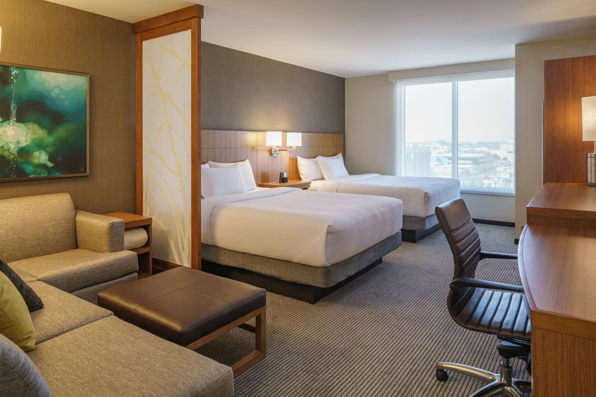 Queen Room with Two Queen Beds and Sofa Bed at Hyatt Place Houston Galleria in Houston, TX