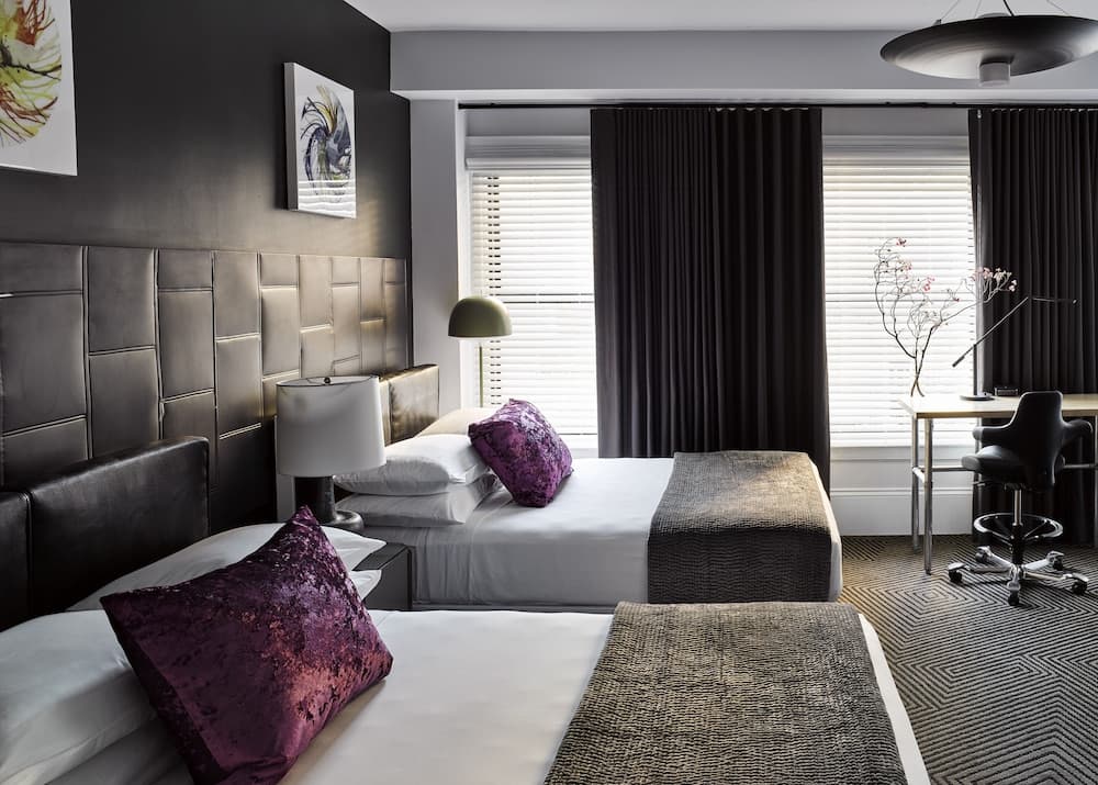 Premier Room, 2 Queen Beds, Hearing Accessible (Mobility/Hearing, Roll-in Shower) at Hotel Zeppelin San Francisco in San Francisco, CA