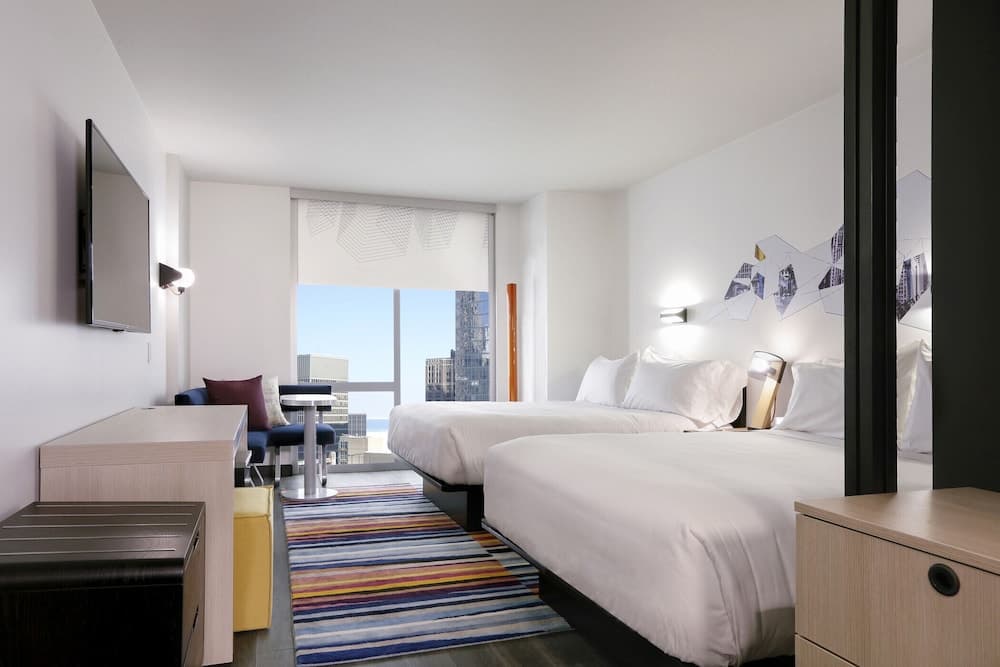 Room, 2 Queen Beds (Mobility Accessible, Tub) at Aloft Chicago Mag Mile in Chicago, IL