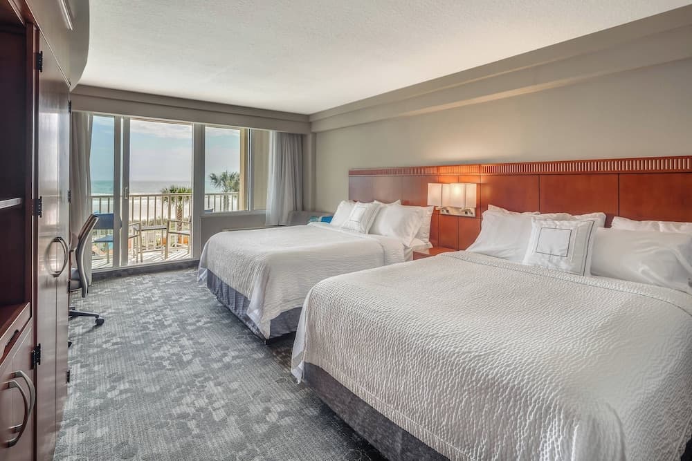 Room, 2 Queen Beds, Balcony, Oceanfront (Balcony) at Courtyard by Marriott Jacksonville Beach Oceanfront in Jacksonville Beach, FL