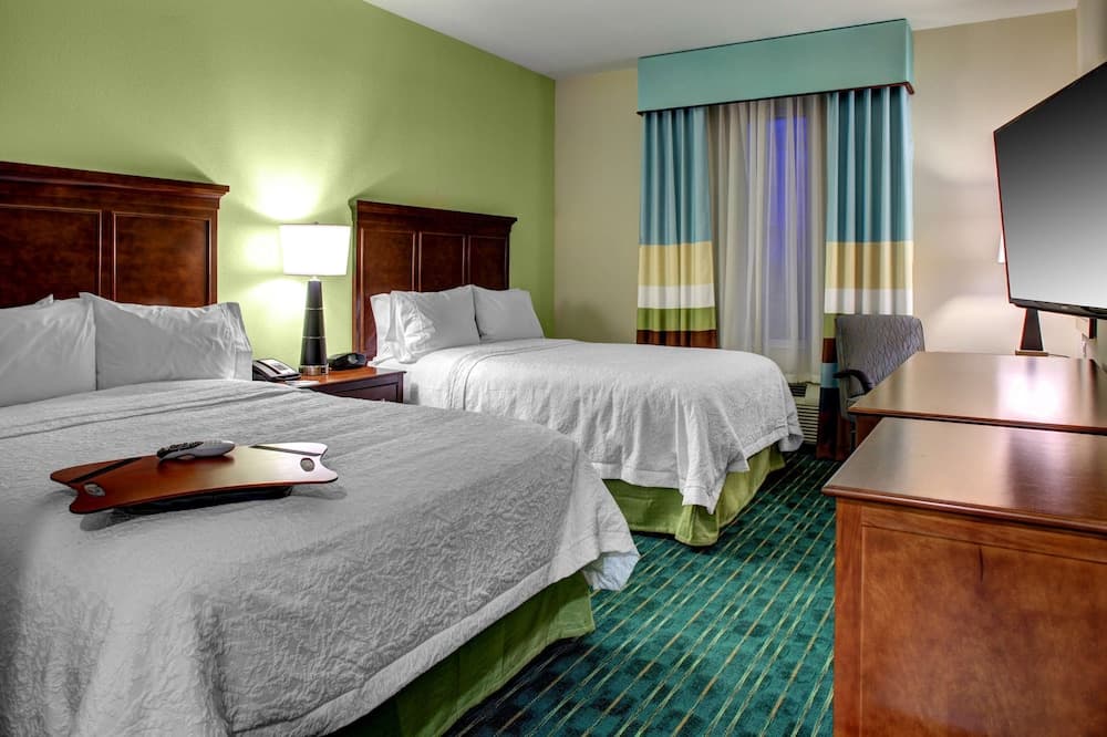 Room, 2 Queen Beds, Refrigerator & Microwave at Hampton Inn and Suites Coconut Creek in West Dixie Bend, FL
