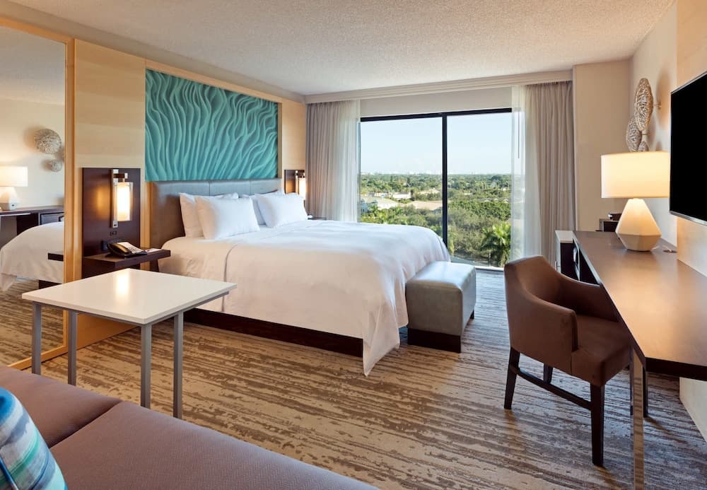 Room, 1 King Bed with Sofa bed (Mobility Accessible, Roll-in Shower) at Boca Raton Marriott at Boca Center in Boca Raton, FL
