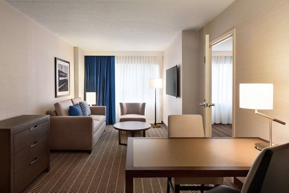 Suite, 1 King Bed, Accessible, Bathtub (Mobility & Hearing) at Embassy Suites Boston at Logan Airport in Boston, MA