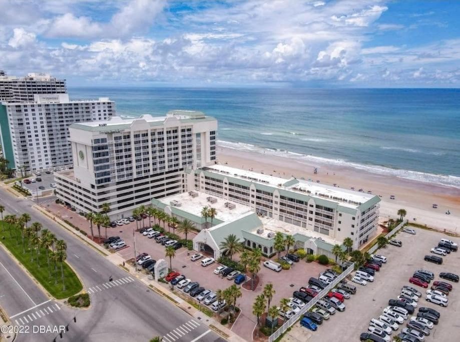 Beautiful one bedroom oceanfront condo featured exterior or lobby in Daytona Beach, FL — similar hotel