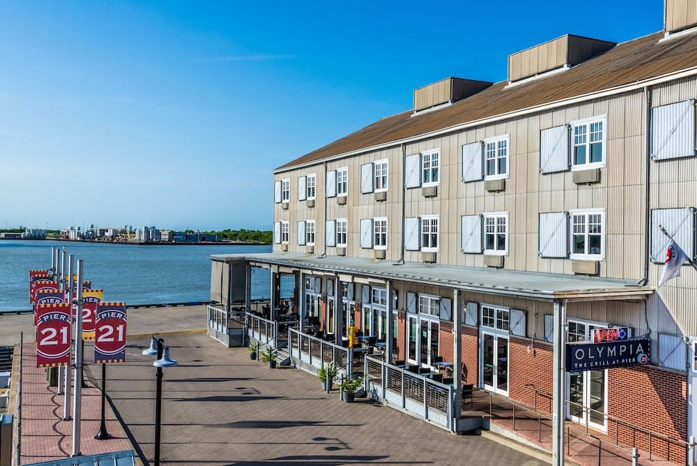 Harbor House Hotel and Marina at Pier 21 exterior or lobby in Galveston, TX — main listing photo
