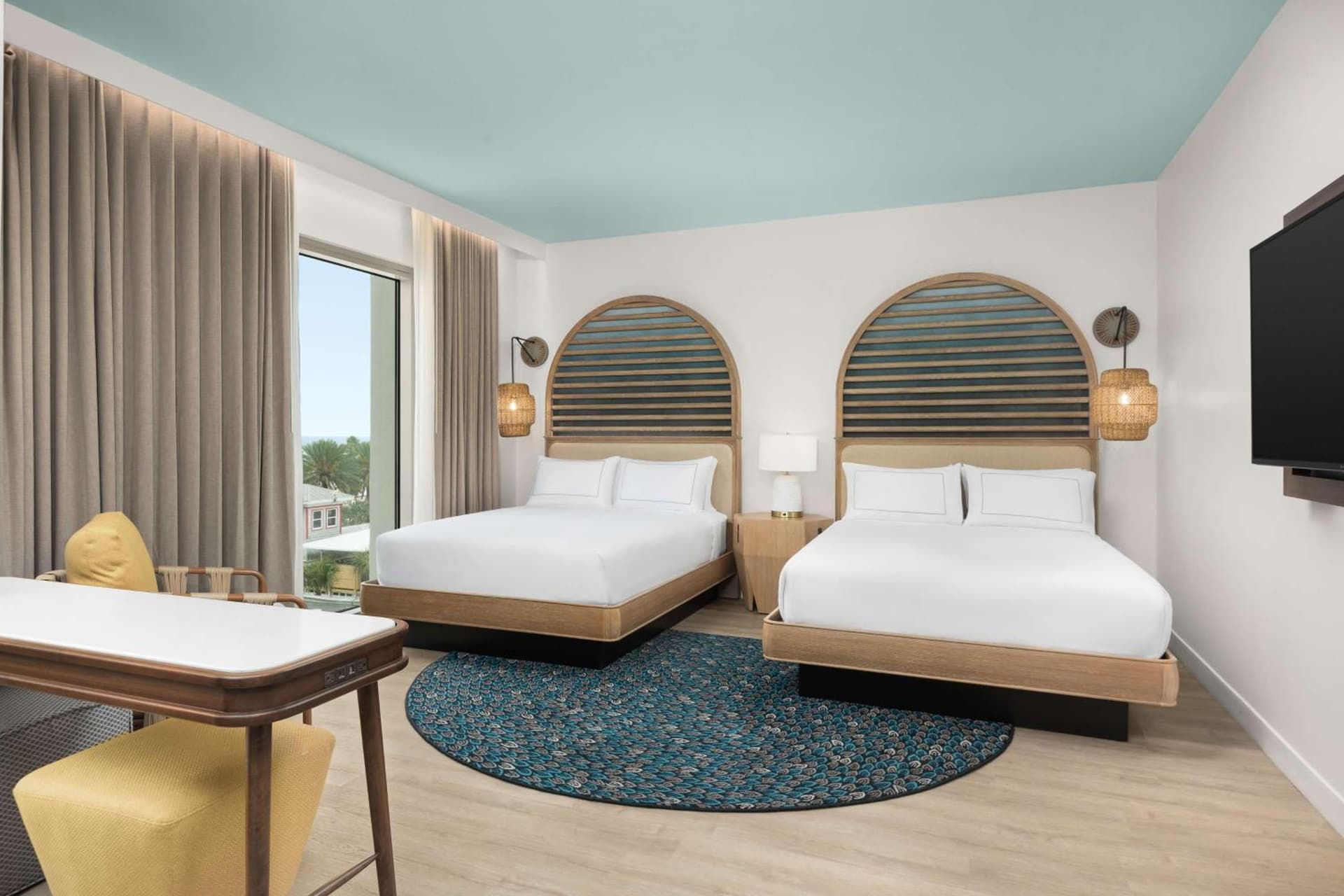 Queen Room with Two Queen Beds and Sofa Bed - Balcony/Ocean View at The Hiatus Clearwater Beach, Curio Collection By Hilton in Clearwater Beach, FL